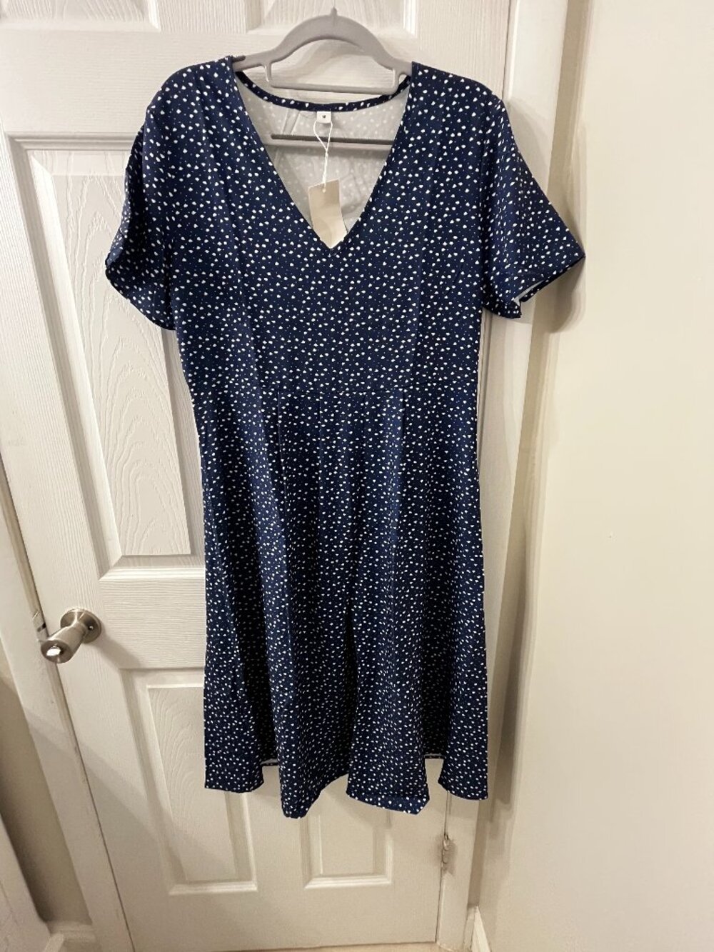 Boho Floral Summer Dresses V Neck Short Sleeve Empire Cut Medium NWT